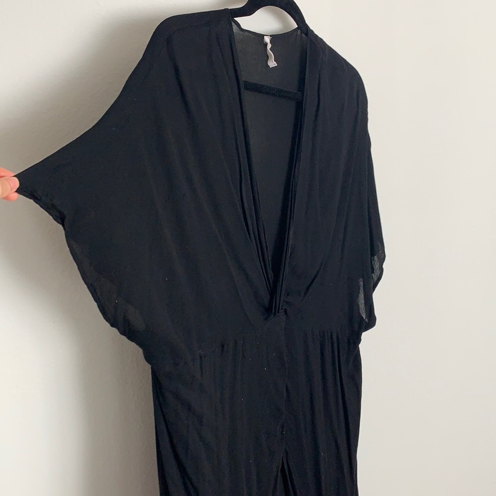 Black knotted front kimono